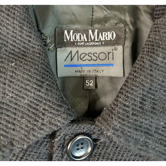 Vtg. Messori Mens US L 42 Charcoal Gray Heather Italian Wool Blend Blazer Jacket - Picture 2 of 10